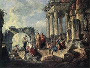 PANNINI, Giovanni Paolo Apostle Paul Preaching on the Ruins af oil painting reproduction